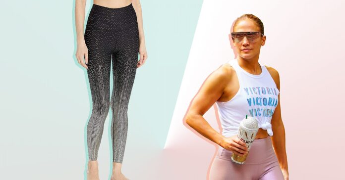 Jennifer Lopez Just Wore Beyond Yoga’s Drip Drop Leggings